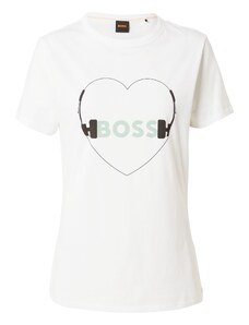 BOSS Тениска 'C_Elogo' мента / черно / бяло