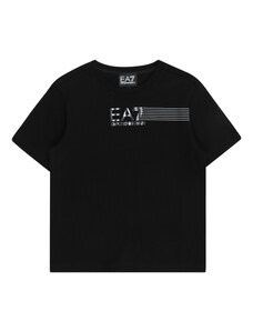 EA7 Emporio Armani Тениска черно / сребърно
