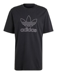 ADIDAS ORIGINALS Тениска 'Adicolor Outline Trefoil' черно / бяло