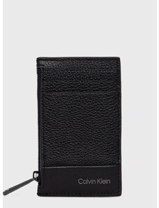Кожен калъф за карти Calvin Klein мъжки в черно K50K509609