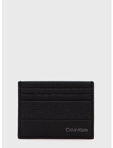 Кожен калъф за карти Calvin Klein мъжки в черно K50K509178