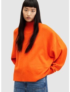 Пуловер AllSaints ASHA в оранжево от топла материя с поло