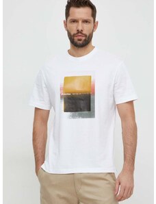 Памучна тениска Calvin Klein в бяло с принт K10K112394