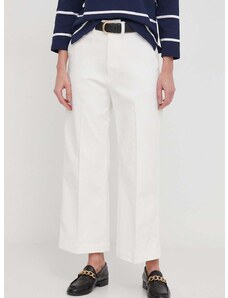 Панталон Polo Ralph Lauren в бежово с широка каройка, висока талия 211873988