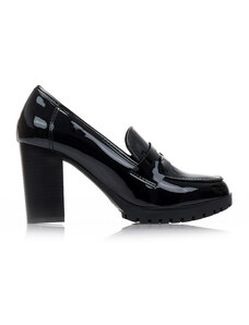 Tsoukalas Обувки на ток loafers в черен цвят, от лачена кожа