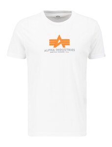 ALPHA INDUSTRIES Тениска сиво / оранжево / бяло
