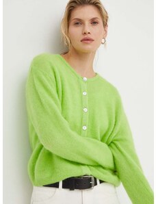 Вълнена жилетка American Vintage в зелено от топла материя