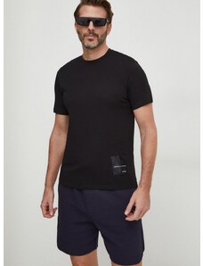 Памучна тениска Armani Exchange x mixmag в черно с изчистен дизайн 3DZTJJ ZJ8EZ