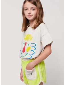 Детска памучна тениска Bobo Choses в сиво с принт