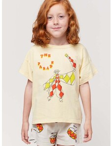 Детска памучна тениска Bobo Choses в жълто с принт