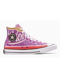 Високи кецове Converse Converse x Wonka Chuck Taylor All Star Swirl в лилаво A08154C