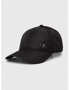 Шапка с козирка Calvin Klein в черно с изчистен дизайн K50K511762