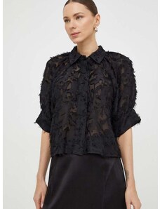 Риза Day Birger et Mikkelsen дамска в черно със стандартна кройка с класическа яка