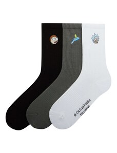 Pull&Bear Къси чорапи сиво / черно / бяло