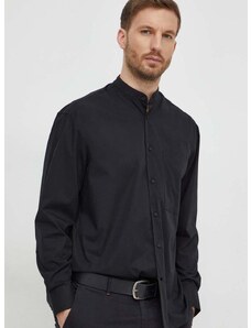 Риза Calvin Klein мъжка в черно със свободна кройка с права яка K10K111736