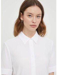 Риза Tommy Hilfiger дамска в бяло със стандартна кройка с класическа яка WW0WW41831