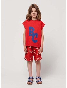 Детски къси панталони Bobo Choses в червено с десен с регулируема талия