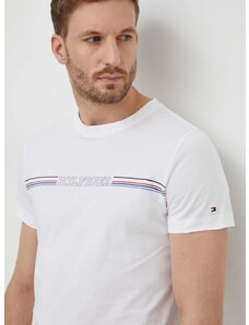 Памучна тениска Tommy Hilfiger в бяло с принт MW0MW34428