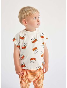 Бебешка памучна тениска Bobo Choses в бежово с десен