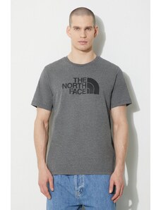 Тениска The North Face M S/S Easy Tee в сиво с принт NF0A87N5DYY1