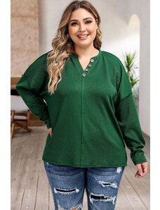 LoveYourCurvy Зелена макси блуза с открити шевове