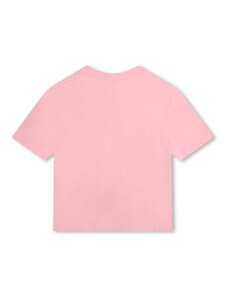 Детска памучна тениска Marc Jacobs в розово с принт