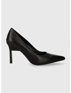 Кожени обувки с тънък ток Calvin Klein HEEL PUMP 90 LEATHER в черно HW0HW02033