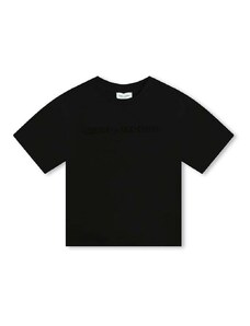Детска памучна тениска Marc Jacobs в черно с принт