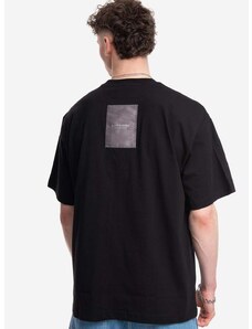 Памучна тениска A-COLD-WALL* Utilty T-shirt ACWMTS117 BLACK в черно с изчистен дизайн