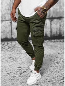 Мъжки чино панталон джогинг зелено OZONEE NB/MP0201MV