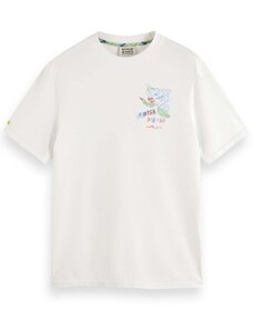 SCOTCH & SODA T-Shirt Front Back Swan Artwork 176737 SC0006 white