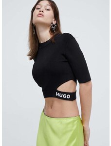 Пуловер HUGO дамски в черно от лека материя 50508600