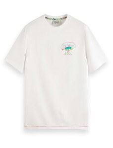 SCOTCH & SODA T-Shirt Front Back River Artwork 175658 SC0006 white