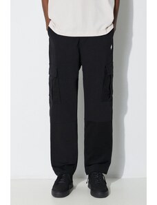 Панталон Marcelo Burlon Cross Cotton Cargo в черно с кройка тип карго CMCF014S24FAB0011001