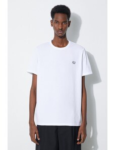 Памучна тениска Fred Perry Ringer T-Shirt в бяло с апликация M3519.100