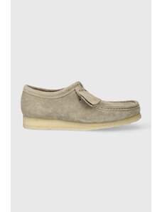 Половинки обувки от велур Clarks Originals Wallabee в сиво 26175711