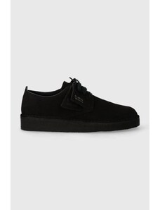 Половинки обувки от велур Clarks Originals Coal London в черно 26171744