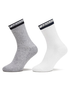 Комплект 2 чифта дълги чорапи дамски Emporio Armani 292303 4R227 01848 Grigio Melange/Bianco