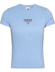 Tommy Jeans Curve Тениска 'Essential' нейви синьо / светлосиньо / розово / червено