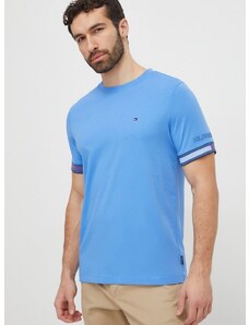Памучна тениска Tommy Hilfiger в синьо с принт MW0MW34430