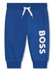Бебешки спортен панталон BOSS в синьо с принт
