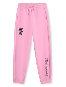 Детски спортен панталон Karl Lagerfeld в розово с апликация