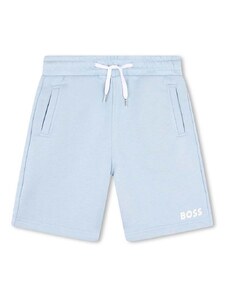 Детски къси панталони BOSS в синьо с регулируема талия