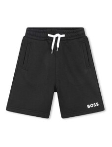Детски къси панталони BOSS в черно с регулируема талия