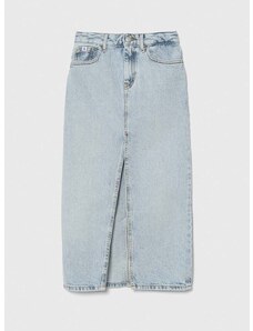 Детска дънкова пола Calvin Klein Jeans в синьо дълга със стандартна кройка