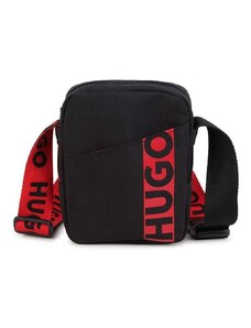 Детска чанта през рамо HUGO в черно