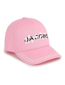 Детска памучна шапка с козирка Marc Jacobs в розово с принт