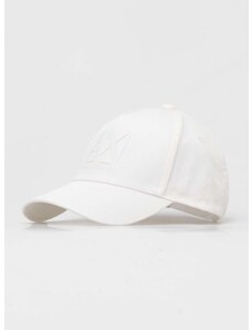 Памучна шапка с козирка Armani Exchange в бяло с апликация 944200 4R100