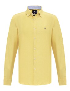 DENIM CULTURE Риза 'Erling' тъмносиньо / пастелно жълто