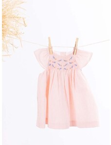 Бебешка памучна рокля Tartine et Chocolat в розово къса разкроена
